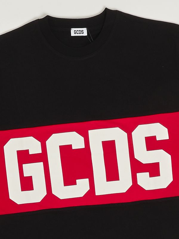 3. T-shirt bambina in cotone Nero-Rosso GCDS z0ujqc585j105