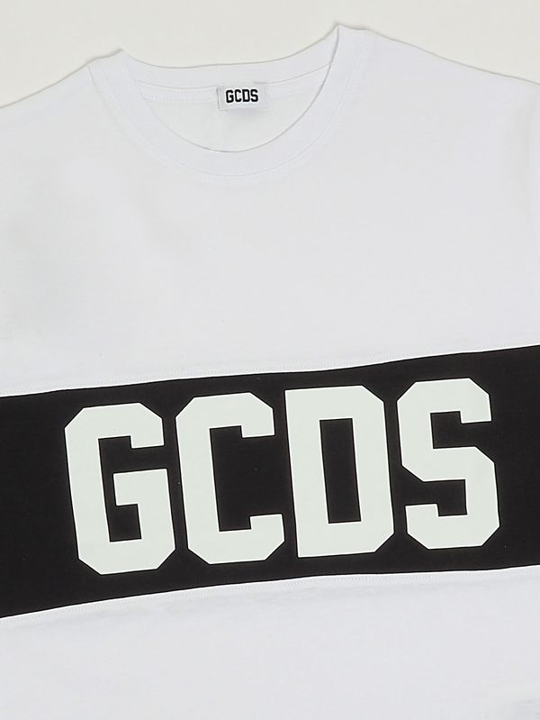 3. T-shirt bambina in cotone Bianco-Nero GCDS z0ukqc585j105