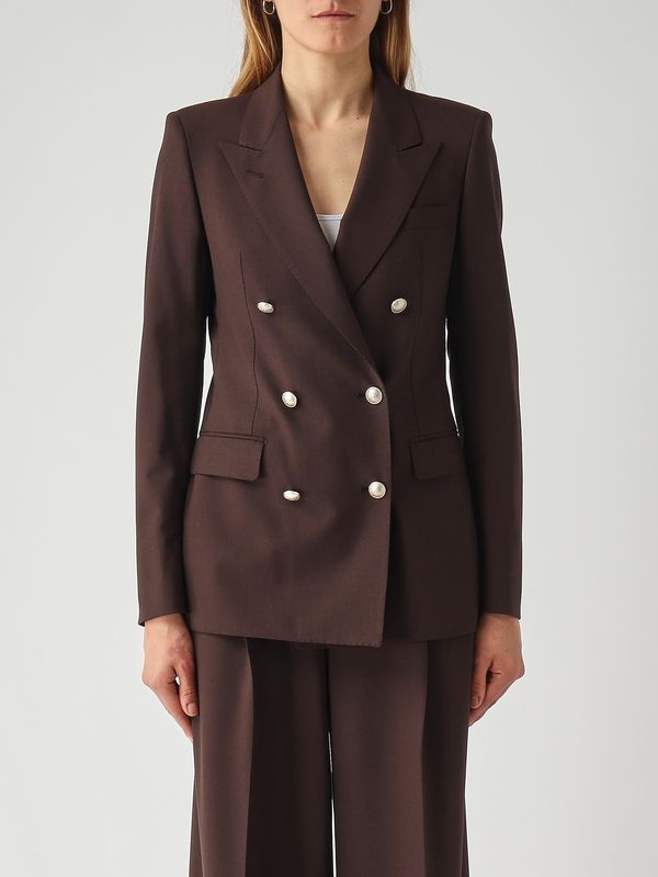 Tagliatore Women's Paris blazer in stretch virgin wool - Dark