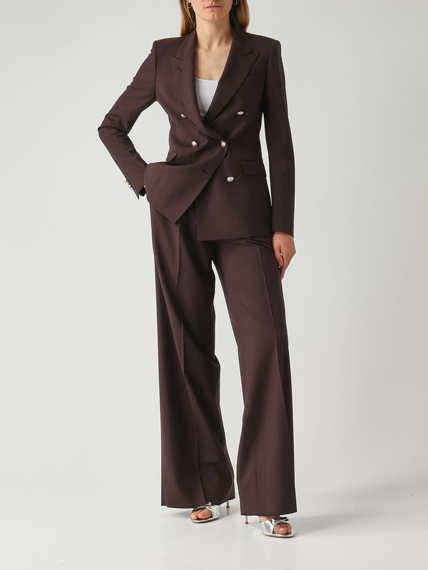 TAGLIATORE ブラウン ウールシルク スーツ 44 Tagliatore Women's Paris blazer in stretch virgin wool - Dark