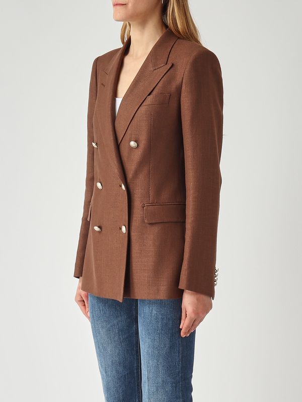 3. Blazer femme Parigi en lin mélangé Marron Tagliatore jparigi10bg30019