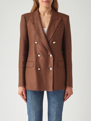 1. Blazer femme Parigi en lin mélangé Marron
