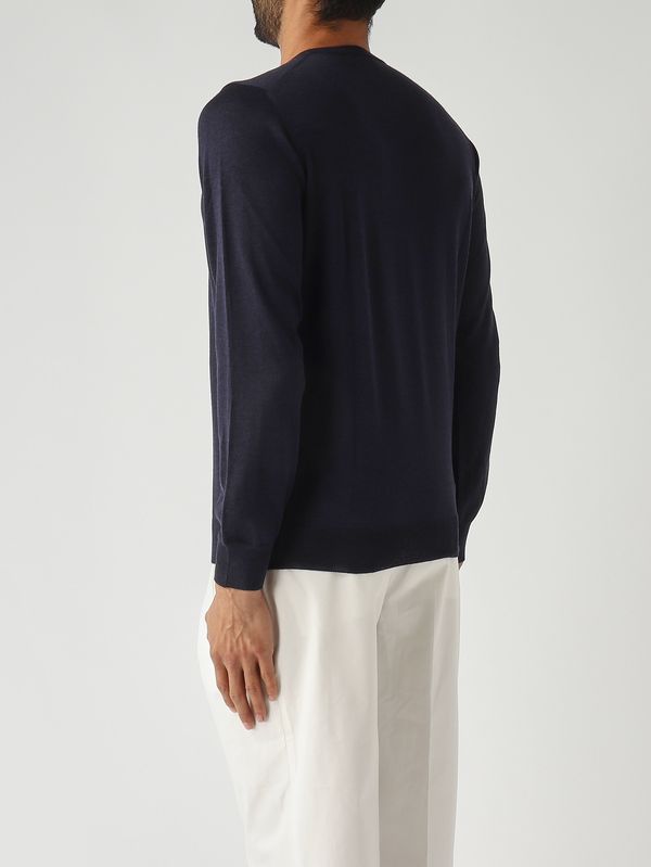 4. Jersey para hombre de mezcla de lana virgen y seda. Azul marino Gran Sasso 5716713190