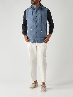 2. Jersey para hombre de mezcla de lana virgen y seda. Azul marino