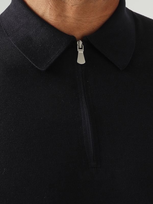 5. Polo para hombre de algodón y seda Azul marino Gran Sasso 4316616290