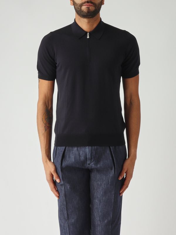 1. Polo para hombre de algodón y seda Azul marino Gran Sasso 4316616290
