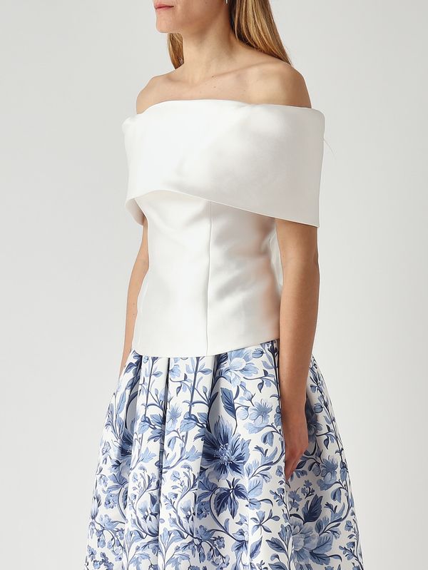 4. Women's top in mikado-effect fabric White Giada Curti gcr26tr195