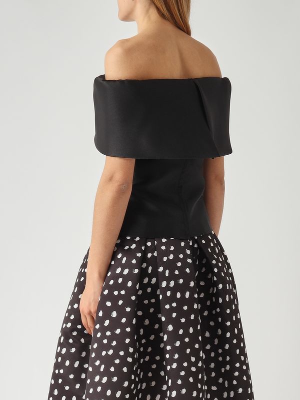6. Top donna in tessuto effetto mikado Nero Giada Curti gcr26tr195