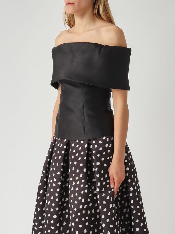 5. Top donna in tessuto effetto mikado Nero Giada Curti gcr26tr195