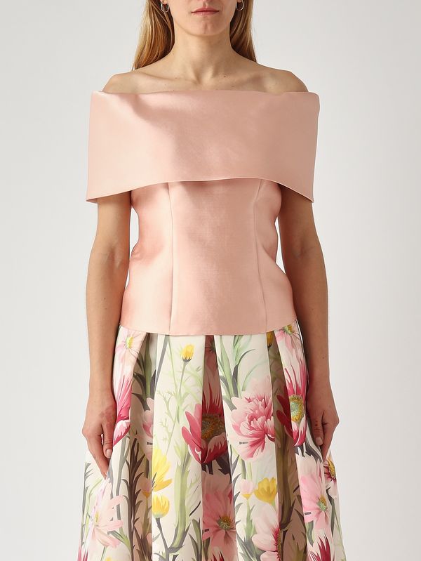 1. Haut femme en tissu effet mikado Pêche Giada Curti gcr26tr195