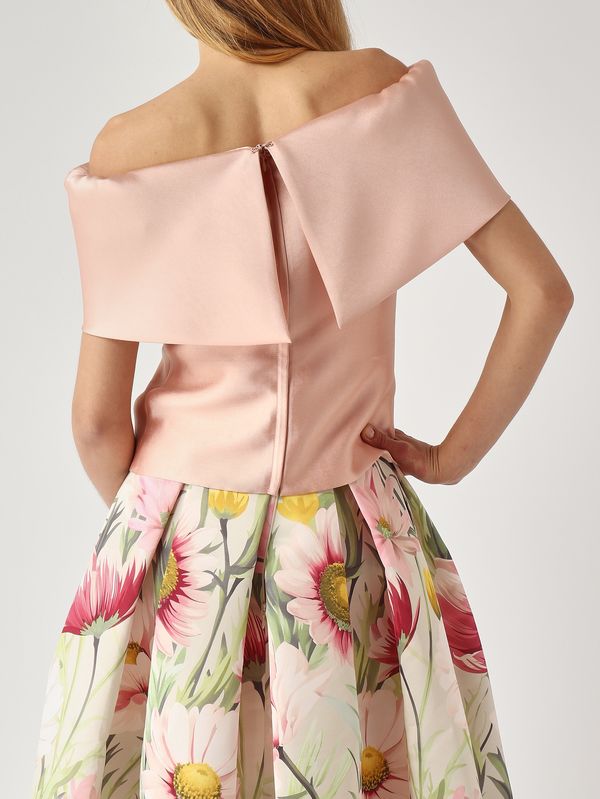 7. Haut femme en tissu effet mikado Pêche Giada Curti gcr26tr195