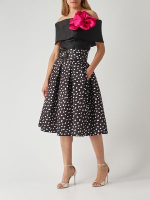 4. Top donna in tessuto effetto mikado Nero