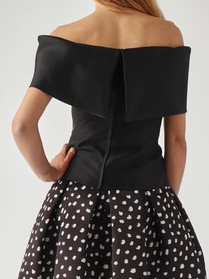 7. Top donna in tessuto effetto mikado Nero