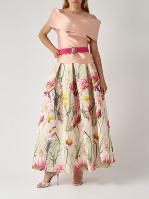2. Haut femme en tissu effet mikado Pêche