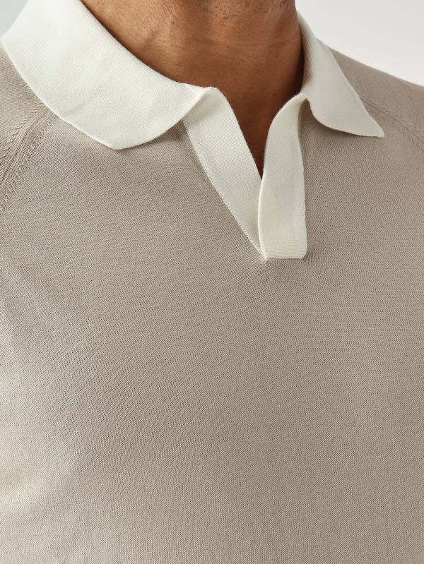 5. Polo uomo in cotone organico Beige Gran Sasso 5716518045