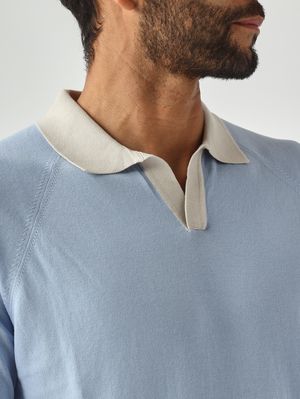 5. Polo uomo in cotone organico Celeste