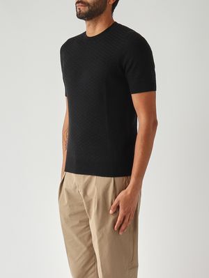 3. Maglia uomo in lino e cotone Nero