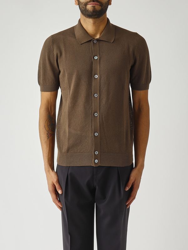 1. Camisa de hombre de algodón fresco Marrón Gran Sasso 5718020611