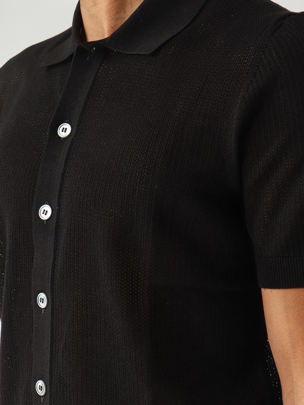 5. Camisa de hombre de algodón fresco Negro Gran Sasso 5718020611