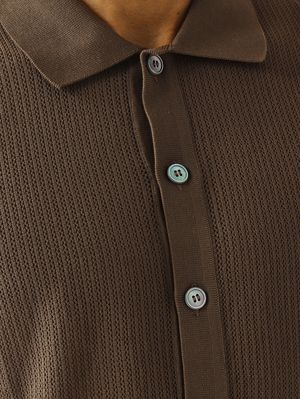5. Camisa de hombre de algodón fresco Marrón