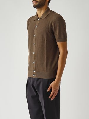 3. Camisa de hombre de algodón fresco Marrón