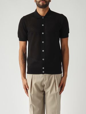 1. Camisa de hombre de algodón fresco Negro