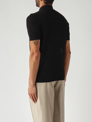 4. Camisa de hombre de algodón fresco Negro
