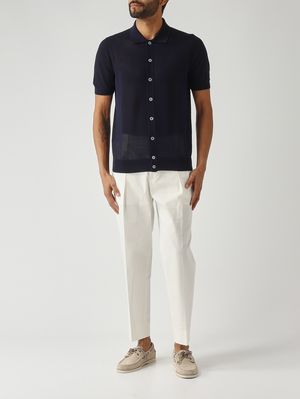 2. Camicia uomo in fresh cotton Blu Navy