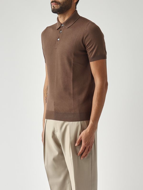 3. Polo de hombre en algodón fresco Marrón Gran Sasso 5711920615