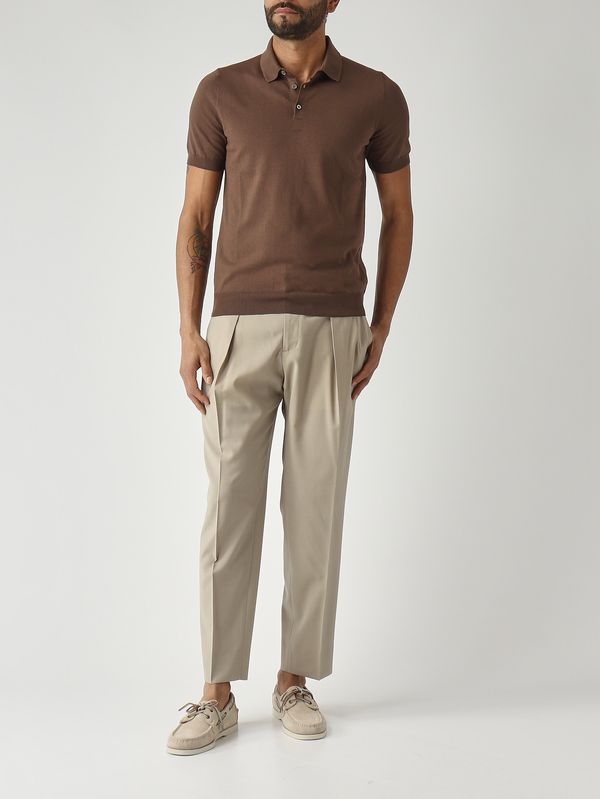2. Polo de hombre en algodón fresco Marrón Gran Sasso 5711920615