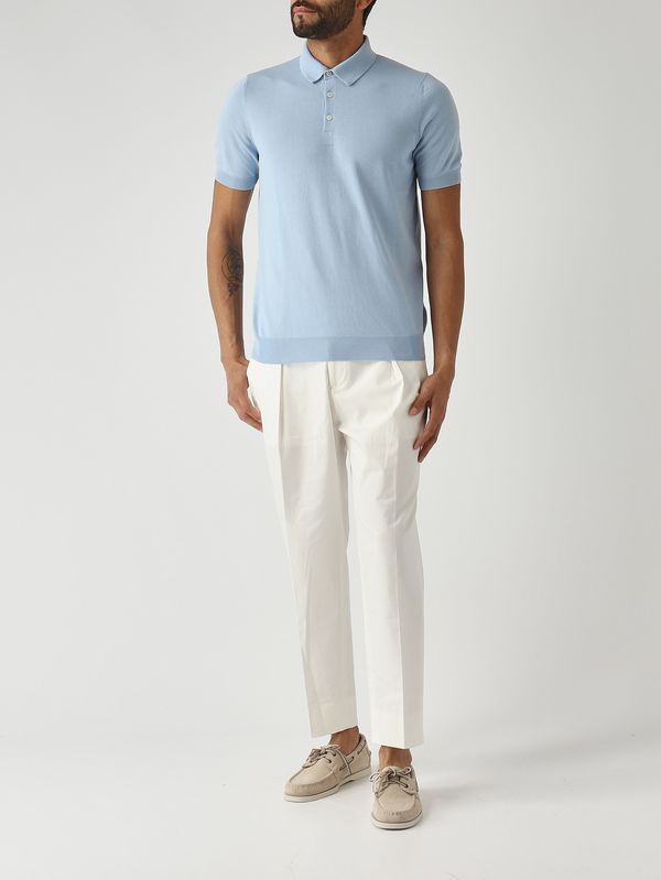2. Polo de hombre en algodón fresco Azul Celeste Gran Sasso 5711920615