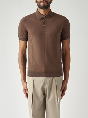 1. Polo de hombre en algodón fresco Marrón