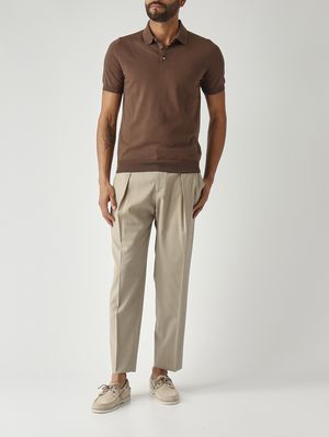 2. Polo de hombre en algodón fresco Marrón