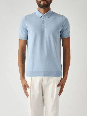 1. Polo de hombre en algodón fresco Azul Celeste