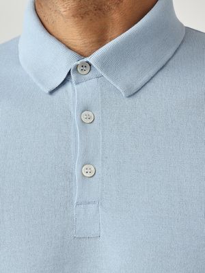 5. Polo de hombre en algodón fresco Azul Celeste
