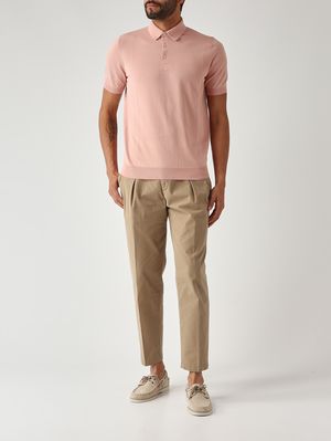 2. Polo uomo in fresh cotton Rosa Antico