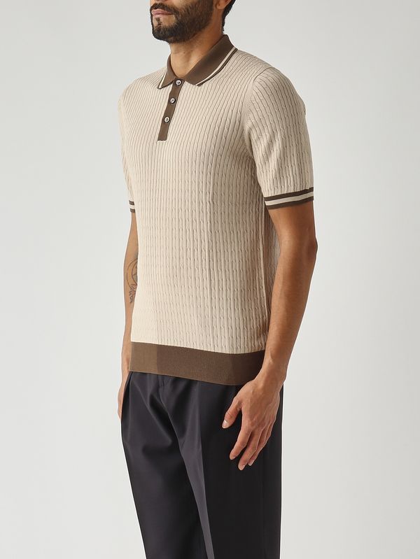 3. Polo de hombre en algodón fresco Beige Gran Sasso 5711320625