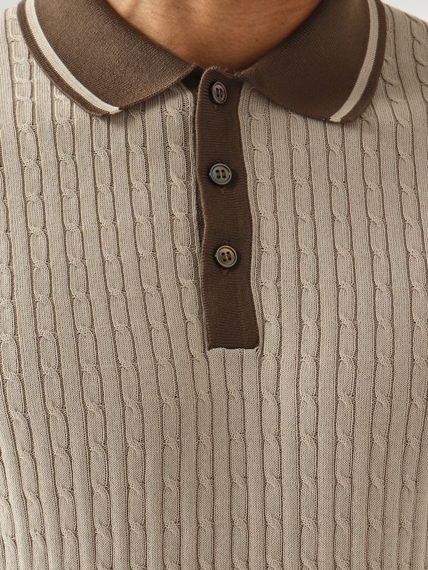 5. Polo de hombre en algodón fresco Beige Gran Sasso 5711320625
