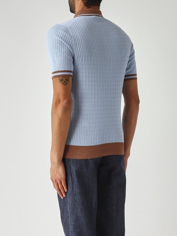 4. Polo de hombre en algodón fresco Celeste Gran Sasso 5711320625