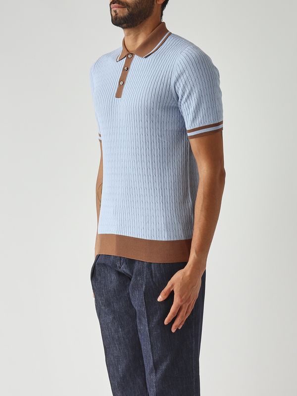3. Polo de hombre en algodón fresco Celeste Gran Sasso 5711320625
