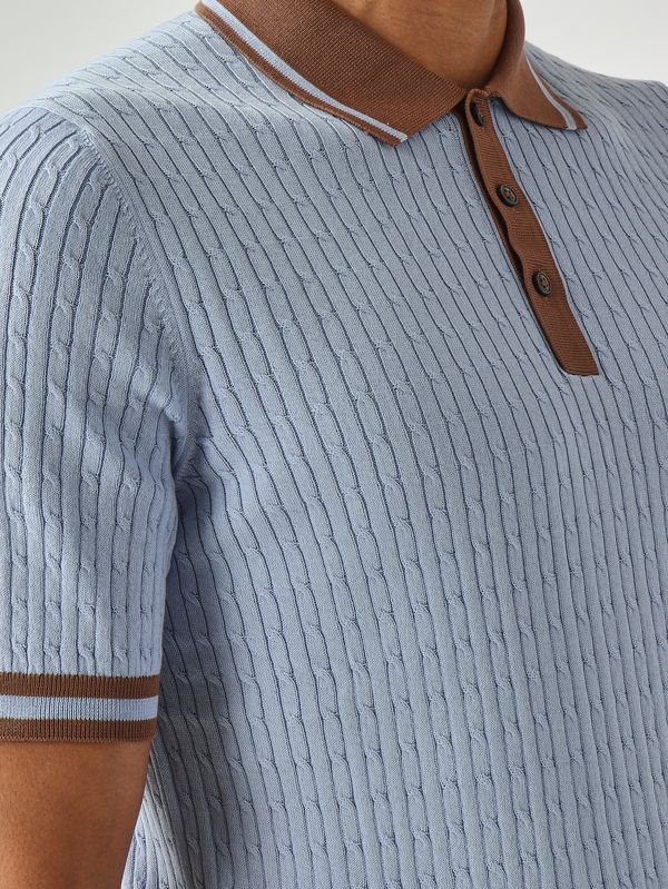 5. Polo de hombre en algodón fresco Celeste Gran Sasso 5711320625