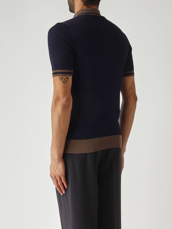 4. Polo uomo in fresh cotton Navy Gran Sasso 5711320625