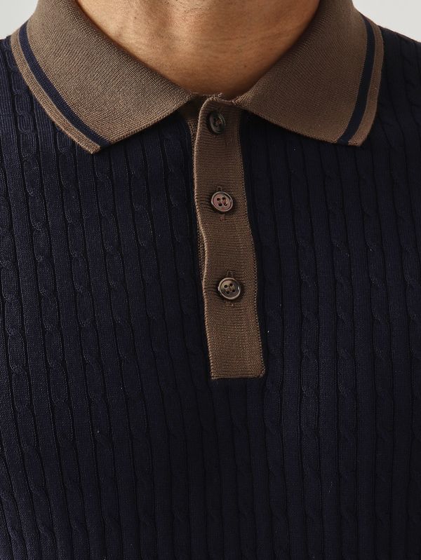 5. Polo uomo in fresh cotton Navy Gran Sasso 5711320625