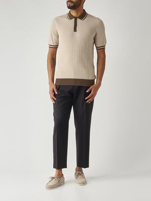 2. Polo de hombre en algodón fresco Beige