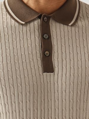 5. Polo de hombre en algodón fresco Beige