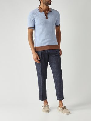 2. Polo de hombre en algodón fresco Celeste