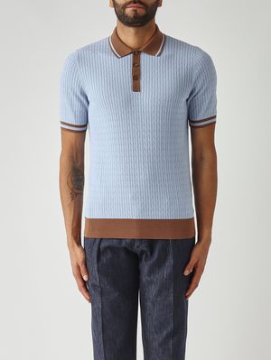 1. Polo de hombre en algodón fresco Celeste