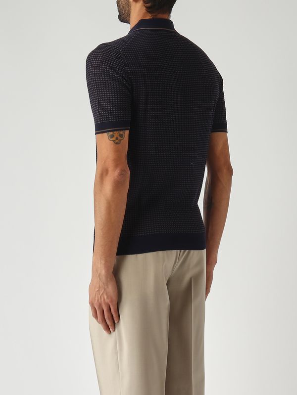 4. Men's fresh cotton polo shirt Navy Gran Sasso 5719120650
