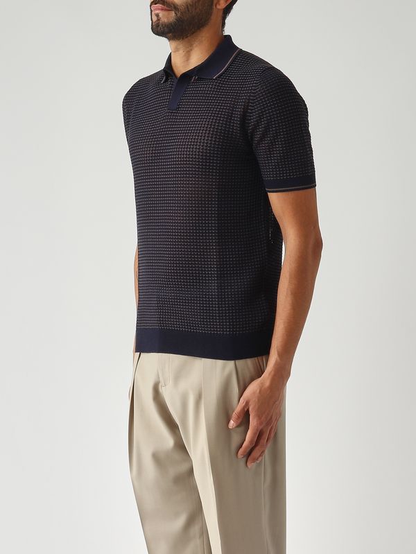 3. Men's fresh cotton polo shirt Navy Gran Sasso 5719120650