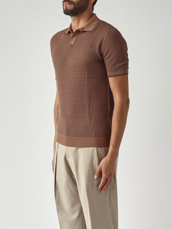 3. Polo de hombre en algodón fresco Tabaco Gran Sasso 5719120650